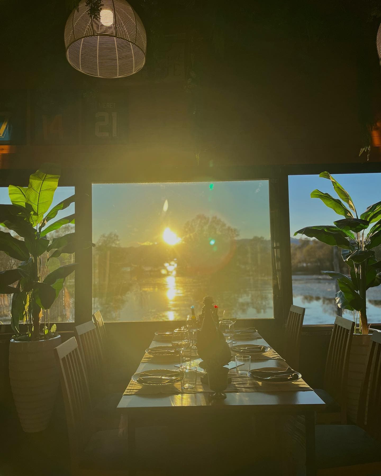 Romantic dinner at sunset